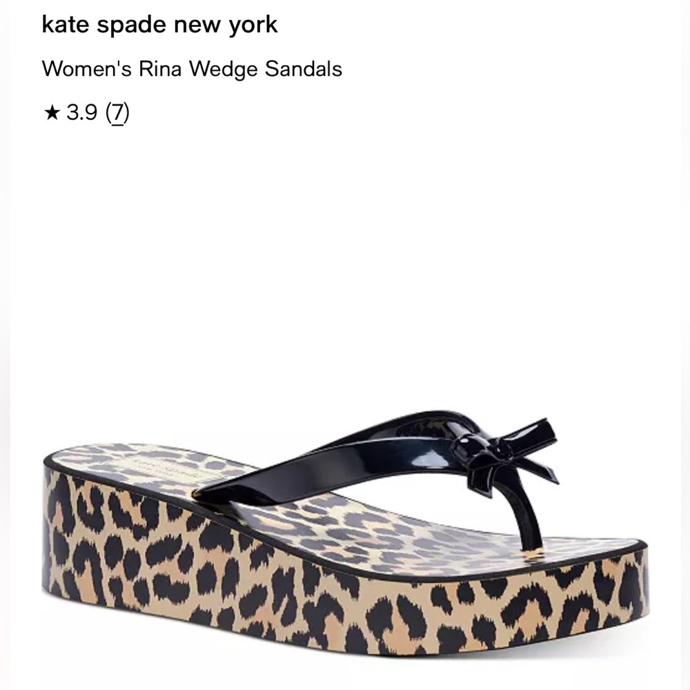 kate spade Black and Brown Wedge Sandals